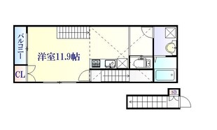 台原駅 徒歩3分 2階の物件間取画像